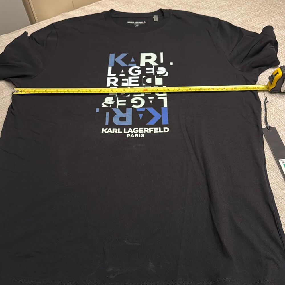 Karl Lagerfeld Paris Men’s / Black Graphic Logo T-SHIRT / NWT - Picture 9 of 11
